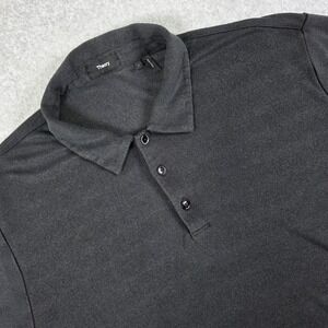 Theory Polo Shirt Men's‎ XL Gray Soft Knit Casual Short Sleeve Designer Luxury